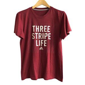 ADIDAS- THREE STRIPES GRAPHIC TSHIRT SMALL -100%COTTON